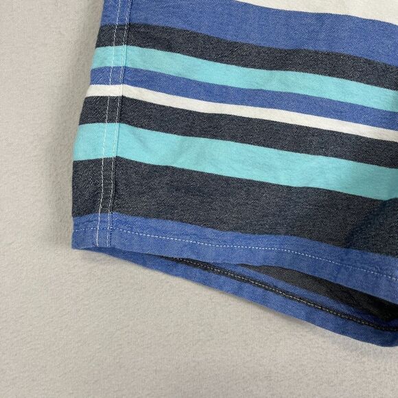 COLUMBIA PFG Shorts Womens Cotton Stripe Blue White Size 6‎ x 6" Casual Mid Rise - Picture 6 of 10